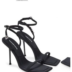 ALEXANDER WANG Julie Crystal Logo heels 👠